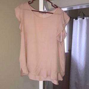 Loft peplum flutter sleeve top